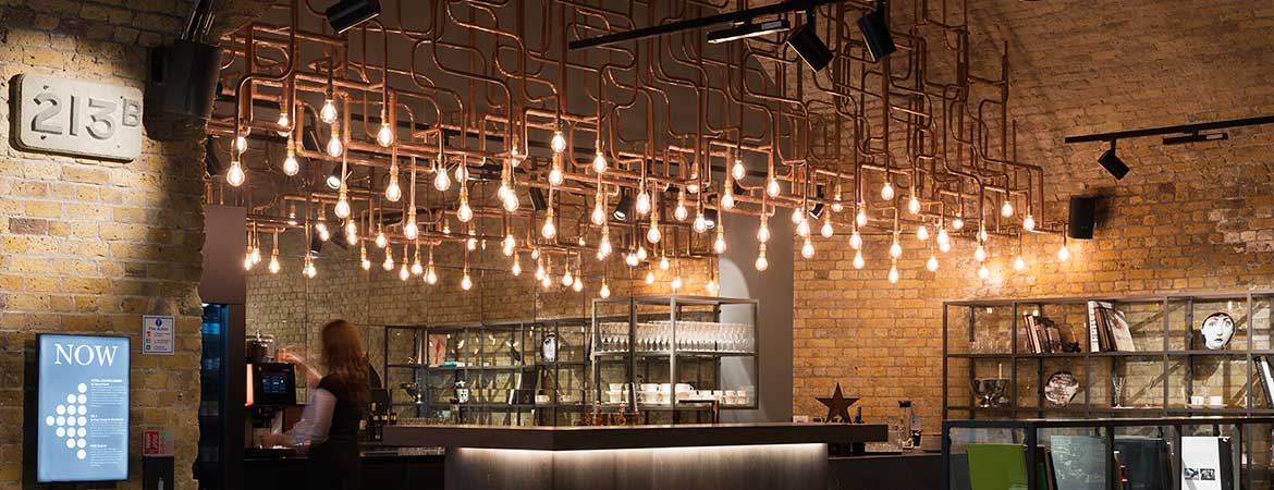 fiber optic lighting in the cp hart luxury bathroom showroom