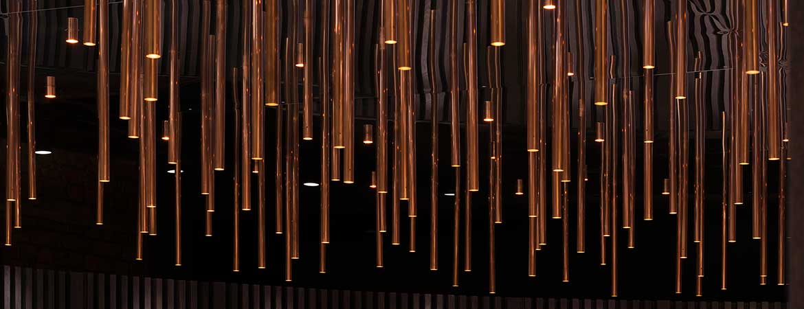 fiber optic lighting in the cp hart luxury bathroom showroom