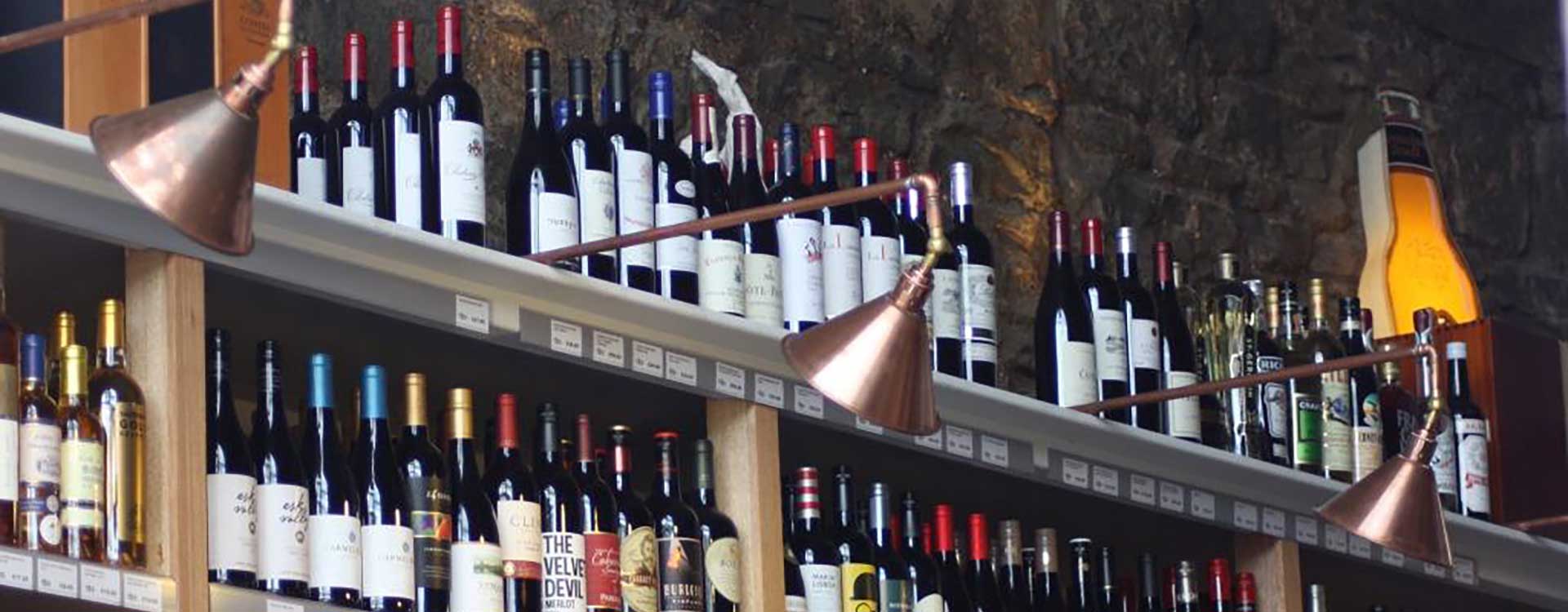 led lighting in vino wines edinburgh store