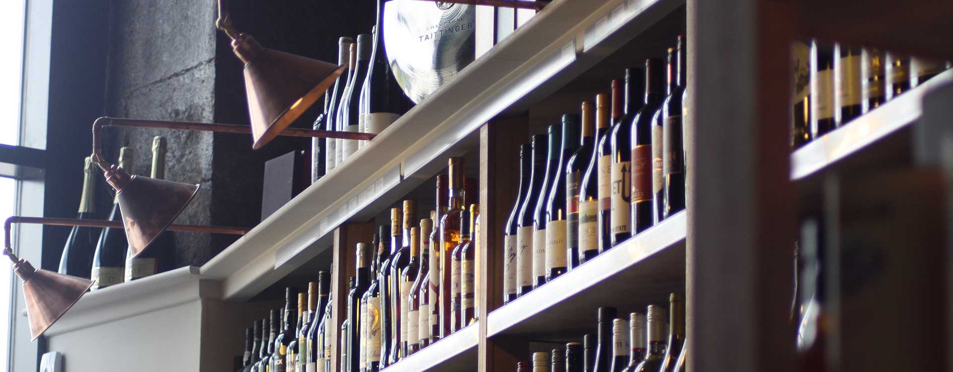 led lighting in vino wines edinburgh store