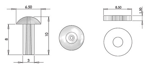 mushroom lens fitting cad image