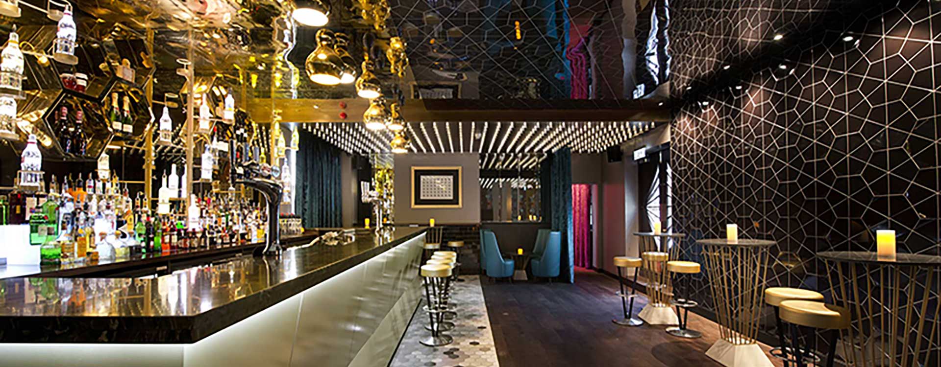 fiber optic lighting in the golden bee bar