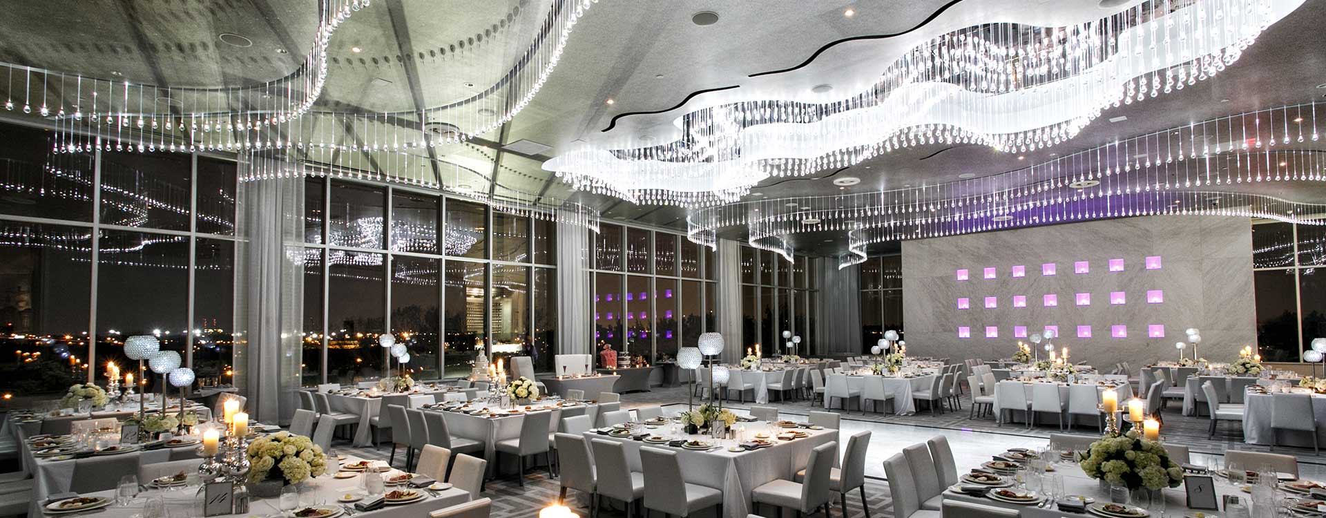 fiber optic lighting in the hilton hotel, staten island