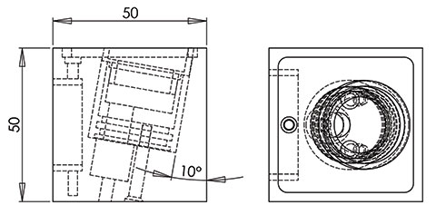 ld8 angled led fitting cad image