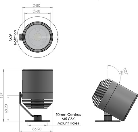 lm3 led fitting cad image