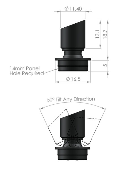 ufo nano led fitting cad image