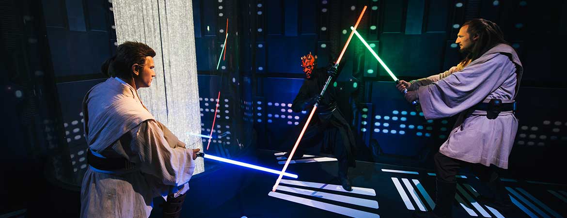 fiber optic lighting in madame tussauds star wars exhibition