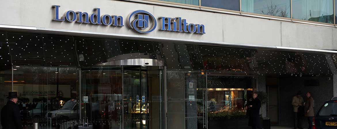 fiber optic lighting at the hilton, park lane