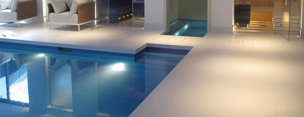 fiber optic lighting in a private pool