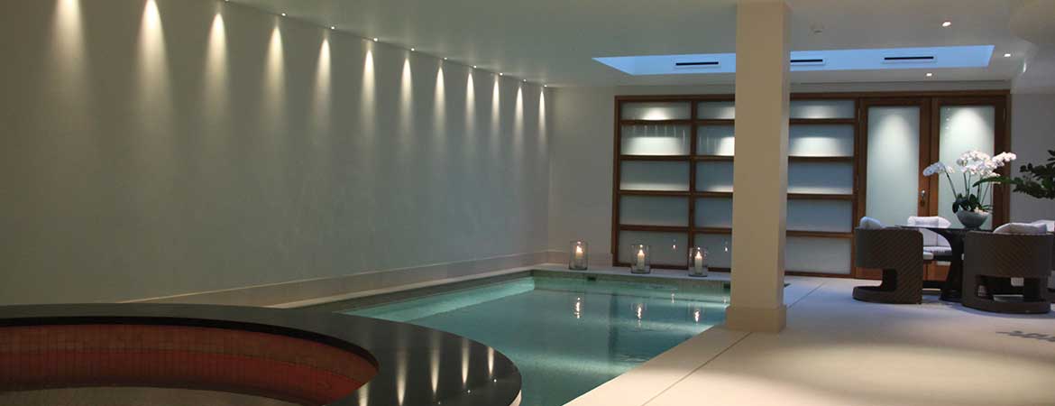 fiber optic lighting in a private pool