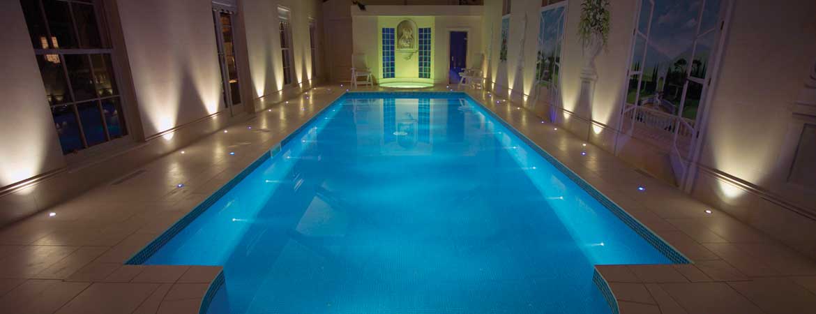 fiber optic lighting in a private pool