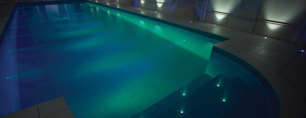 fiber optic lighting in a private pool