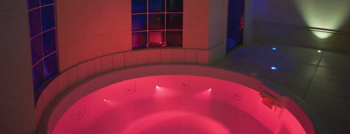fiber optic lighting in a private pool