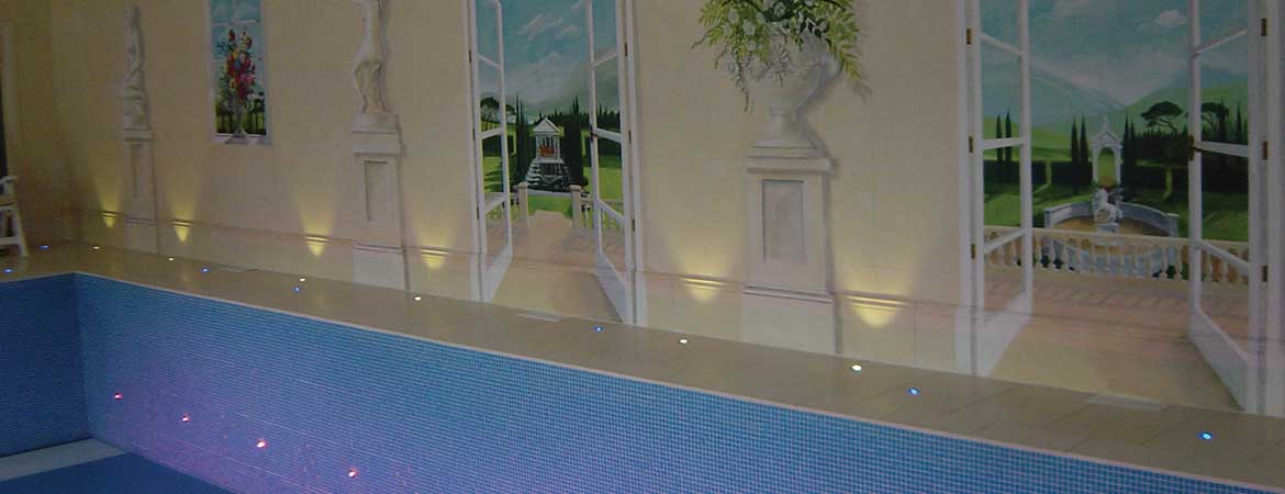 fiber optic lighting in a private pool