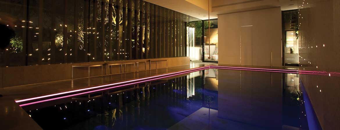fiber optic lighting in a private pool